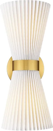 Miniatura 34 de HWH - Lámpara de pared para interiores, moderno aplique de pared con pantalla de vidrio a rayas blancas esmeriladas, aplique de pared individual