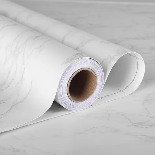 Miniatura 8 de Stickyart Papel tapiz de contacto para encimera, papel tapiz de mármol gris y blanco, extraíble, granito, para despegar y pegar, impermeable, papel