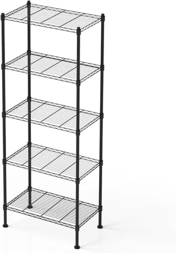Miniatura 14 de Estantería de 4 niveles, capacidad de 80 kg por estante, altura ajustable, estantes estrechos de almacenamiento, estanterías de metal resistentes
