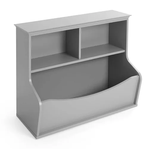 Miniatura 9 de Fencer Wire Estantería para niños, estribo para libros, cubo de almacenamiento de juguetes, estante de juguetes para niños, armario