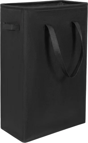 Chrislley Cesta de Ropa Sucia Delgada de 25 Pulgadas 60L Cesta de Lavandería Estrecha con Asa Cesta Plegable para Ropa Sucia Portátil Organizador de