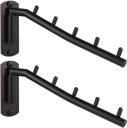 Miniatura 13 de JQK Soporte plegable para colgar ropa, soporte de gancho de brazo oscilante de acero inoxidable, sistema colgante de ropa organizador de cromado