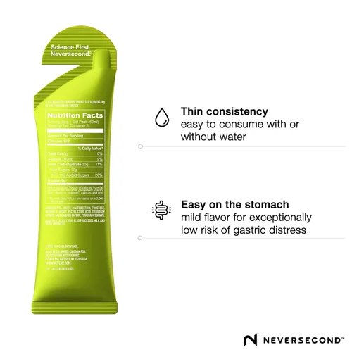 Miniatura 2 de Neversecond Gel energético C30, nutrición e hidratación de rendimiento, gel energético Never2 para ultra triatlones, ciclismo y maratones