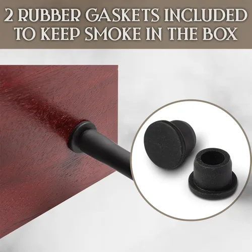 Miniatura 6 de BOURBON & BARREL Kit para Ahumar Cócteles Elaborado con Madera de Nogal Kit para Ahumar Whisky con Ahumador Instantáneo, Caja para Ahumar, Caja