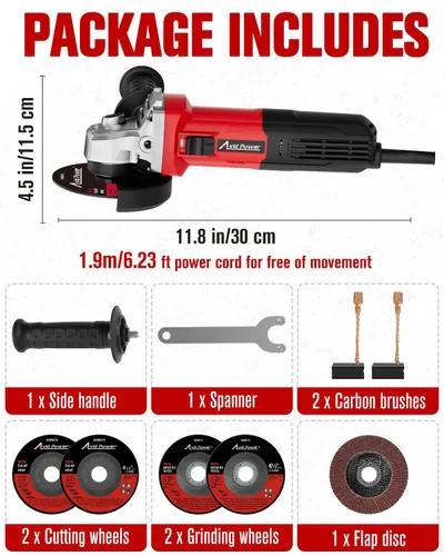 Miniatura 9 de AVID POWER Amoladora Angular, Amoladora Eléctrica de 7.5 Amperios de 4-1/2 Pulgadas, Herramientas Eléctricas con Discos de Desbaste, Discos
