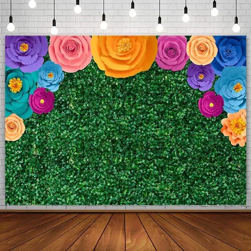 Sendy Fondo mexicano de 7 x 5 pies, fondo de fiesta de Encanto para fiesta de cumpleaños, pancarta de vegetación mexicana, decoración de festivales