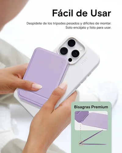 Miniatura 8 de MOFT MOVAS - Billetera con trípode para teléfono, 3 en 1, soporte magnético compatible con NFC, soporte para tarjetas ajustable de cuero vegano