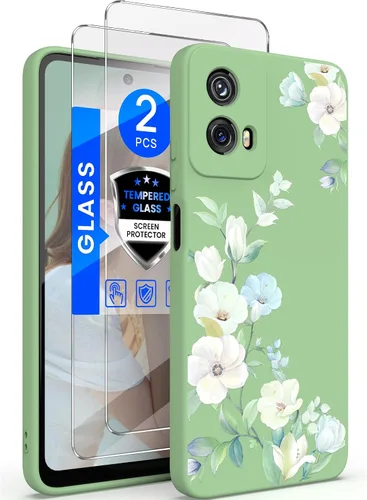 Miniatura 13 de Yucenx Funda para Motorola Moto G 5G 2024 de 6.6 pulgadas, funda de silicona líquida floral para niñas y mujeres, a prueba de golpes, antiarañazos