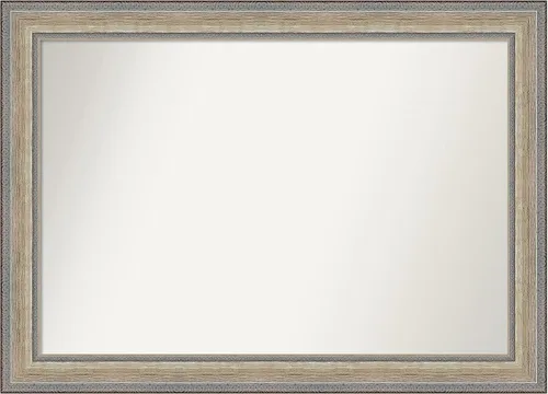Miniatura 496 de Amanti Art Espejo de baño plateado para sobre fregadero, 28 x 47 pulgadas, espejo rectangular de plata imperial, marco de madera tradicional de gran