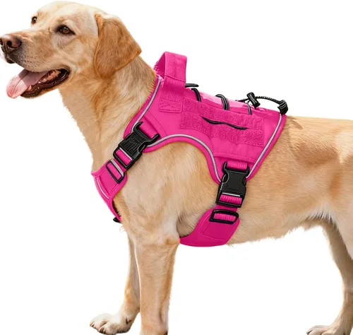 Miniatura 101 de Arnés táctico para perros grandes, chaleco reflectante ajustable sin tirones con sistema Molle, control de grado militar K9 para entrenamiento