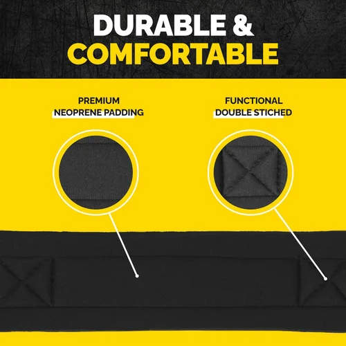 Miniatura 3 de Tribe Lifting Ankle Straps for Cable Machines - Padded Neoprene Ankle Cuffs with Double D-Ring Attachments - Adjustable Leg Straps for Glute Negro 1