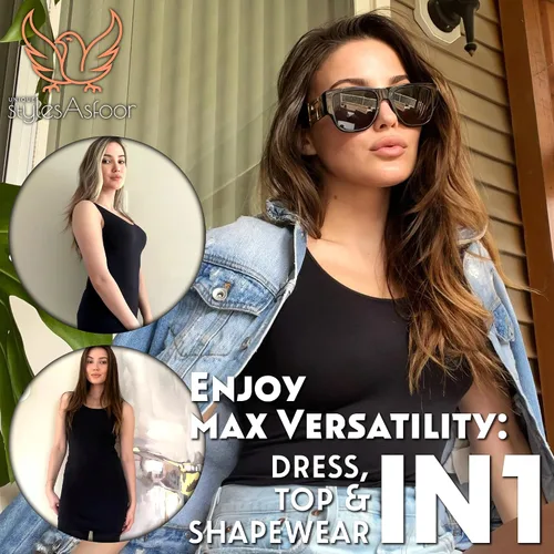 Miniatura 2 de UNIQUE STYLES ASFOOR Camisetas sin mangas para mujer, camisetas sin mangas extra largas para mujer