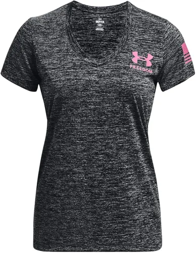 Miniatura 3 de Under Armour Freedom Tech - Camiseta de manga corta con cuello en V para mujer