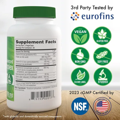 Miniatura 2 de Health Thru Nutrition Complejo avanzado de colesterol, apoyo a la salud cardíaca y metabolismo de lípidos con fitoesteroles, policosanol