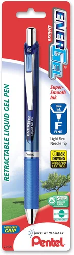 Miniatura 12 de Pentel EnerGel RTX - Bolígrafo de gel líquido retráctil, punta fina de 0.5 mm, punta de metal, tinta de colores surtidos, paquete de 5