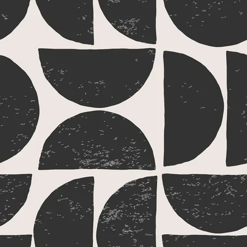 Livelynine Papel tapiz negro atrevido para despegar y pegar, apto para inquilinos, color negro y crema de mediados de siglo, moderno, abstracto,