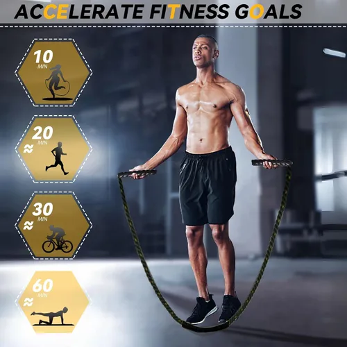 Miniatura 4 de Cuerda de saltar pesada de 5 libras para hombres y mujeres, cuerda de saltar pesada para adultos, cuerdas de saltar pesadas para entrenamiento