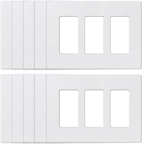 Miniatura 20 de ELEGRP Placas de pared decorativas sin tornillos de 2 posiciones, placas de cubierta de tamaño mediano, cubierta de placa frontal termoplástica Negro