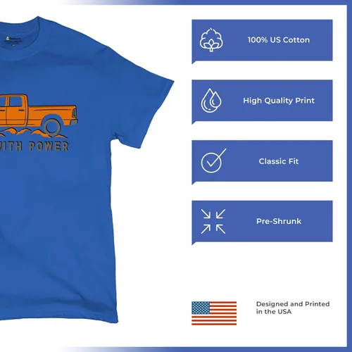 Miniatura 5 de Tee Hunt Camisetas gráficas y camisetas sin mangas para hombre Roll with Power Pickup Truck