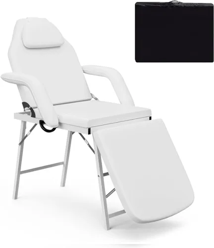 Miniatura 8 de Roixeeds Mesa de masaje facial ajustable, reposacabezas y reposabrazos extraíbles, silla portátil de tatuaje para masaje profesional, sala de Negro