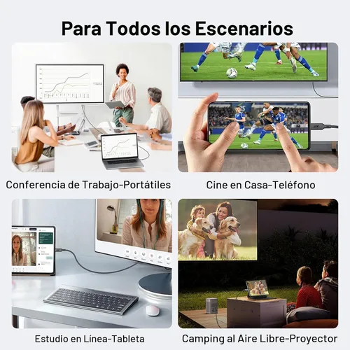 Miniatura 9 de acer Cable USB C a DisplayPort de 6.6 pies (4K @60 HZ 2K a 165 Hz), cable tipo C a DisplayPort (aluminio resistente, Plug & Play) Thunderbolt 3/4/5