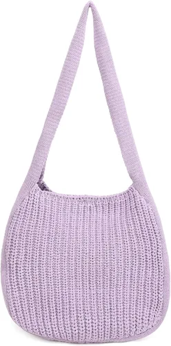ENBEI Bolsos de hombro para mujer Bolsos de ganchillo Bolso de punto grande Bolso de mano estético para la escuela lindo Bolsas de mano Bolsa de