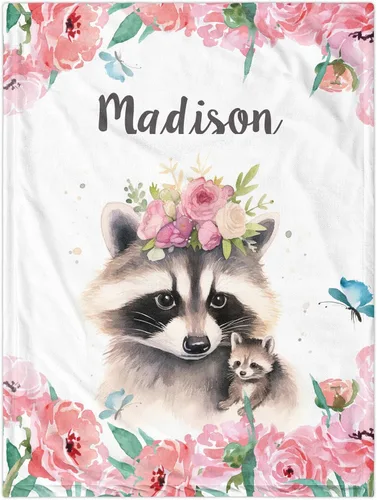Miniatura 19 de Manta de bebé personalizada con llama, manta de bebé para niña pequeña, manta de bebé floral con nombre que recibe manta de bebé, manta de felpa