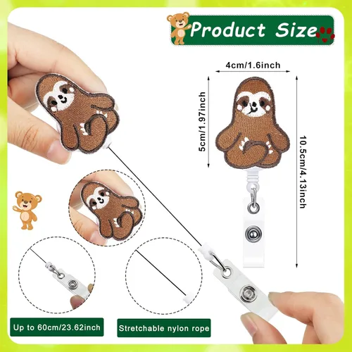 Miniatura 2 de 8 carretes retráctiles de fieltro para gafete de enfermera, diseño lindo con temática, regalo pediátrico para enfermeras, doctores, tarjetas