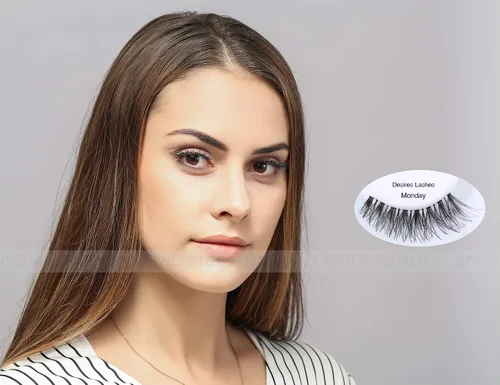 Miniatura 3 de DESIRES LASHES - Paquete múltiple de pestañas postizas Demi Wispies, 5 pares por kit, lunes 01