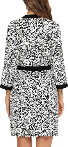 Miniatura 4 de Anjue Bata para mujer, kimono, bata corta de bambú, suave, ropa de dormir para mujer, tallas S-XXL