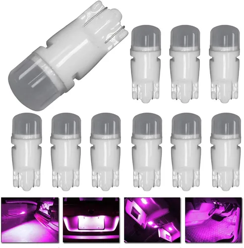 Miniatura 11 de T10 Cerámica Interior Exterior Brillante Luz LED 168 175 194 2825 W5W Tamaño Bombilla Color Verde (Paquete de 10)