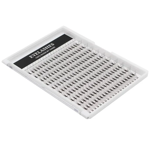 Miniatura 5 de 220 extensiones de pestañas postizas de volumen de tallo largo 14D con abanico ancho, base fina, pestañas postizas individuales largas naturales