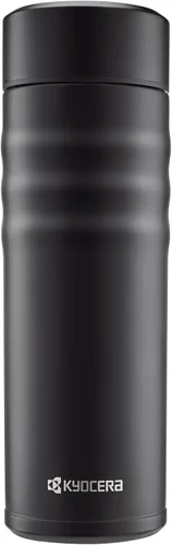 Kyocera Taza de viaje con tapa giratoria, 17oz, negro azabache