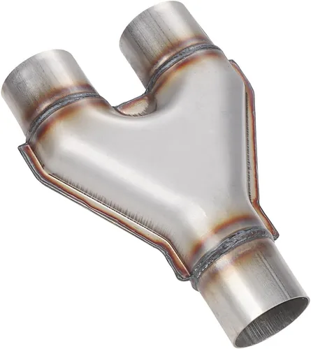 Miniatura 3 de LCGP Tubo en Y de acero inoxidable de 2,25 pulgadas, tubo en Y universal de acero inoxidable para diésel, entrada de 2,25 pulgadas, salida de 2,25