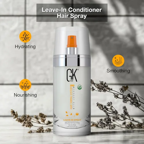 Miniatura 5 de GK HAIR Acondicionador vegano en aerosol para dejar aplicado – Espray desenredante ligero para el control del encrespamiento y protector térmico