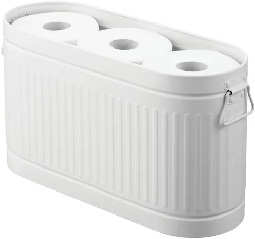 Miniatura 11 de mDesign Organizador grande de papel higiénico de acero, contenedor de almacenamiento de 6 rollos para suelo de baño, se adapta debajo del fregadero