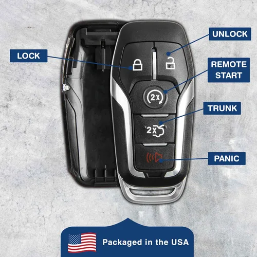 Miniatura 8 de KeylessOption Keyless Entry Remote Smart Key Fob Shell Case para Ford Fusion Mustang Edge M3N-A2C31243800