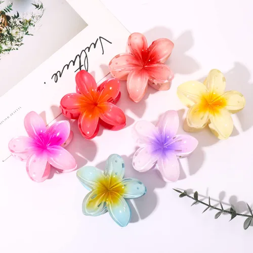 Miniatura 3 de 8 pinzas de acrílico para el cabello para mujer, antideslizantes, en forma de flores pastel, pasadores de agarre fuerte, abrazadera de mandíbula