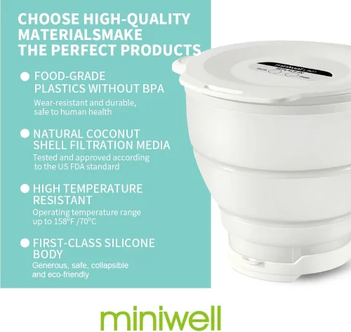 Miniatura 4 de miniwell Sistema de filtración - Filtro de campamento de agua con filtro reemplazable - para purificación de senderismo - Elimina cloro, sedimentos