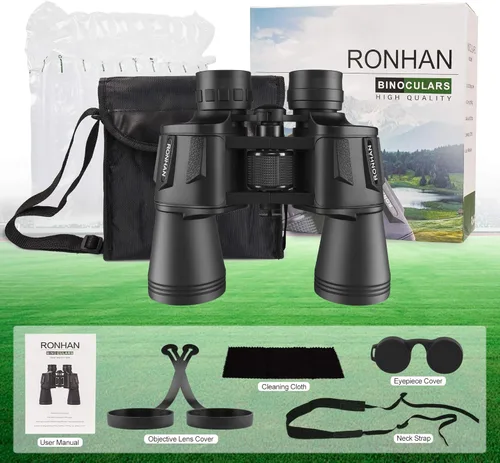 Miniatura 6 de RONHAN Prismáticos para adultos de alta potencia, militares HD profesionales/diarios, impermeables, 20x50, para observación de aves, viajes, caza