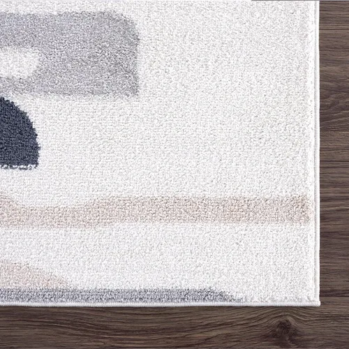Miniatura 6 de Abani Rugs - Alfombra de área de línea de pintura neutra contemporánea, de 6 x 9 pies, color crema y gris, alfombra superior resistente a las manchas