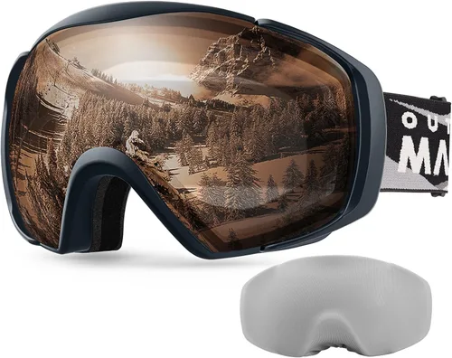 Miniatura 22 de OutdoorMaster Gafas de esquí con cubierta, gafas de nieve para snowboard OTG antivaho