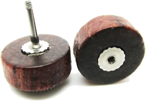 Miniatura 3 de Pendientes de madera orgánica con diseño de hoja de maceta de metal