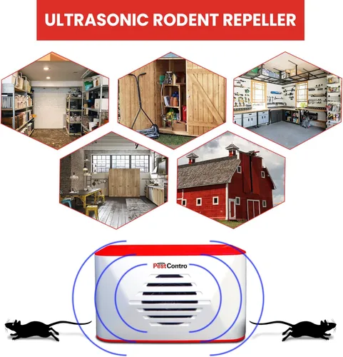 Miniatura 6 de PestContro - Repelente ultrasónico portátil de roedores, control de plagas no letal inalámbrico, doble frecuencia, ratones, ardillas, ardillas