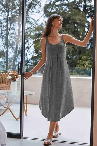 Miniatura 2 de Ekouaer Camisón largo sin mangas para mujer, camisón suave, camisón para dormir, ropa de dormir, vestidos de descanso