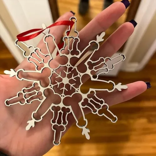 Miniatura 5 de Adorno de copo de nieve con pene - El adorno más divertido del siglo, divertido adorno de copo de nieve para árbol de Navidad, espejo retrovisor