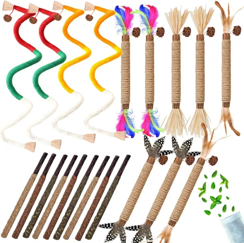 Miniatura 8 de 10Pcs/50g Cat Toys Kitten Freeze Dried Catnip Cat Grass Teething Stick Treat for Indoor Cats Edible Removal Hairballs Kitten Toys Kitty Chew for