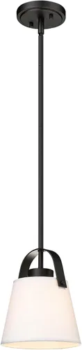 Miniatura 3 de Z-Lite 743P8-MB Z-Studio - Colgante de lino, 1 luz de 60 vatios, negro mate