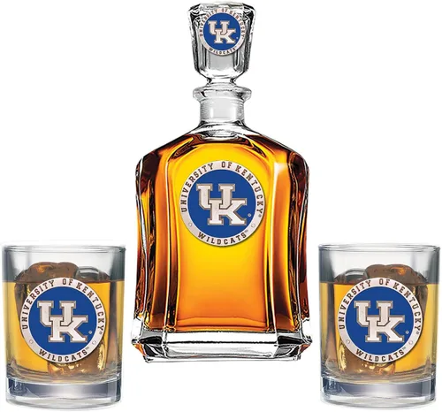 Miniatura 7 de Heritage Pewter Juego de decantador Appalachian State con 2 vasos combinados, vertedor de 24 onzas con 2 vasos dobles antiguos, vidrio de peltre
