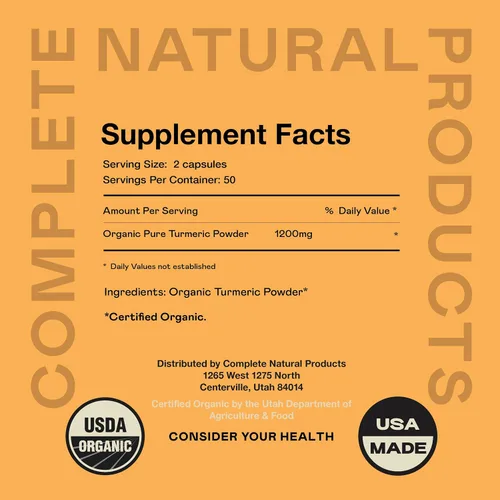 Miniatura 4 de Complete Natural Products Paquete de 100 cápsulas de raíz de remolacha y cúrcuma 100 cápsulas